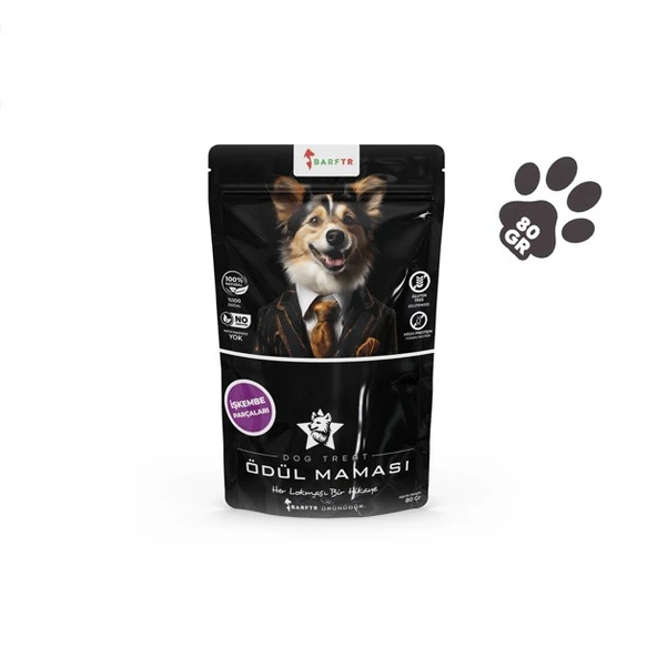 BarfTr Dana İşkembe Parçaları Atıştırmalık Köpekler İçin  Ödül Maması 80 Gr x 3 Adet ürün görseli 1