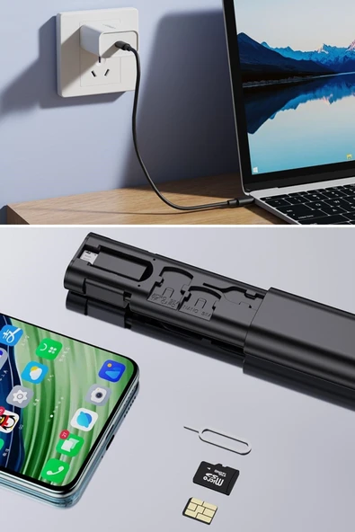Cep Tipi 60W Bas Aç Type-C,İphone Şarj,Micro USB Hızlı Şarj Data Kablo Seti - Resim 8
