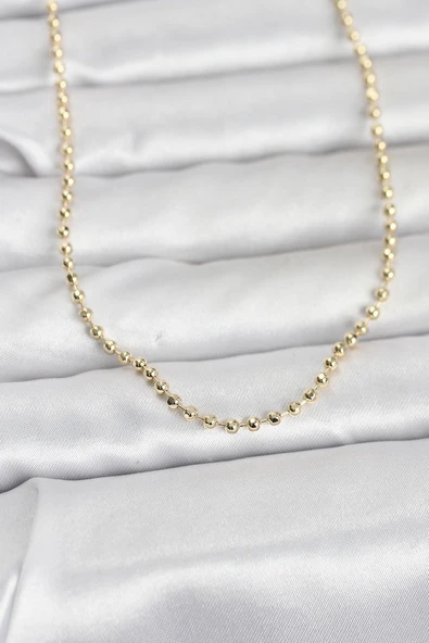 CM 14K Gold Renk Top Zincirli Model 60 cm Kadın Kolye ürün görseli 1