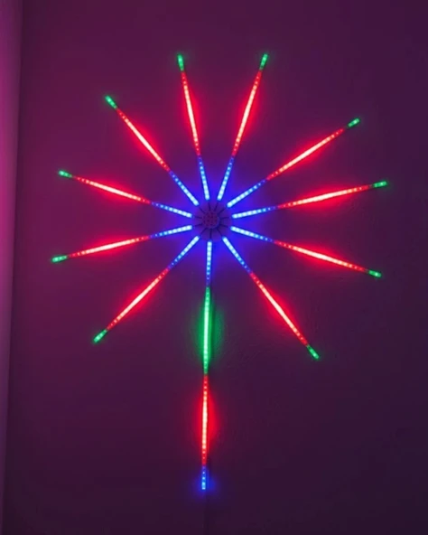 Akıllı RGB LED Havai Fişek Duvar Lambası Kumandalı ve Uygulama Kontrollü ürün görseli 1