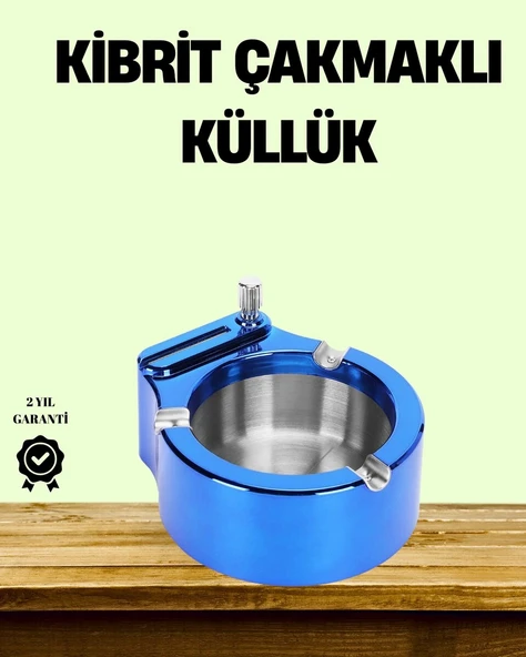 Çakmaklı Küllük Paslanmaz Çelik Şık Masa Aksesuarı ürün görseli 1