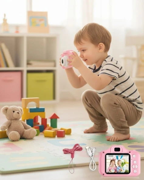 Taşınabilir HD Dijital Kamera Video Kayıt Fotoğraf Çekim USB Bağlantılı Şarjlı ürün görseli 1