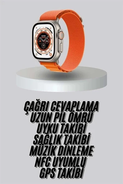 Yeni Nesil Akıllı Saat Uyku ve Sağlık Takibi Titeşimli Sesli Arama Mesaj ve Bildirim Görme ürün görseli 1