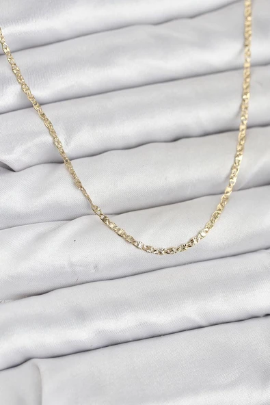 CM 14K Gold Renk Pirinç Lazer Model 60 cm Kadın Kolye ürün görseli 1