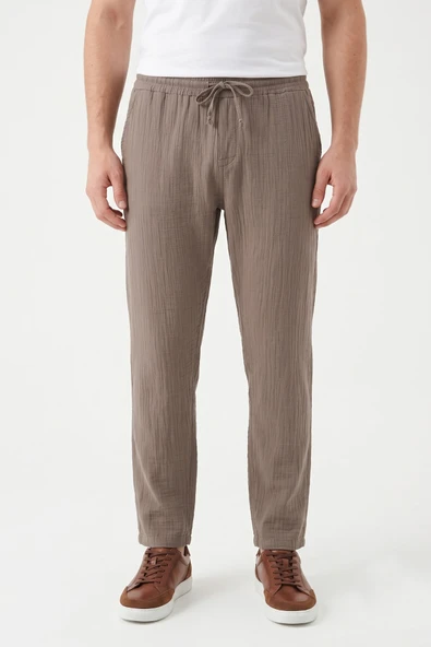Erkek Baggy Kalıp Müslin Kumaş Pantolon BGL-ST05592 ürün görseli 1