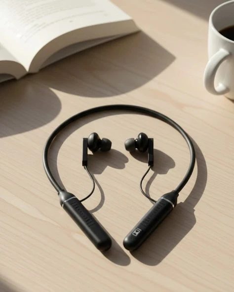 Uzun Süre Kullanımlı Kablosuz Boyun Askılı Stereo Kulaklık Güçlü Bas ve Net Ses ürün görseli 1