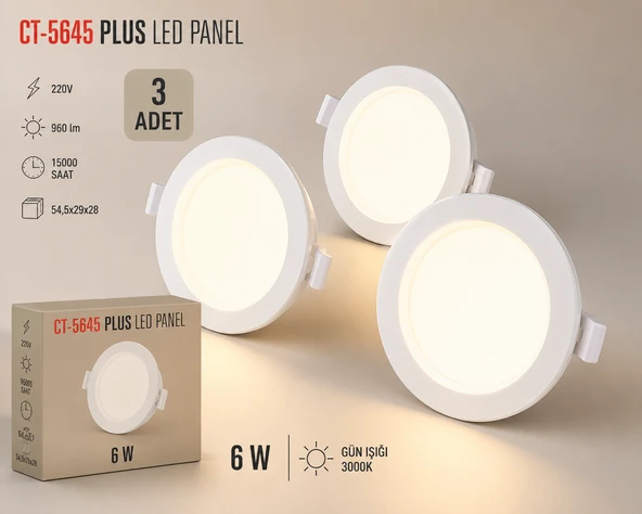 CT-5645 PLUS LED Panel Günışığı 3 Adet ürün görseli 1