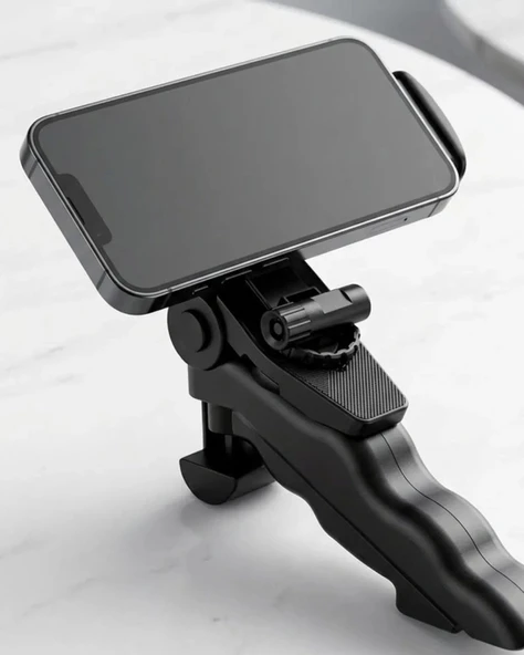 Katlanabilir Mini Telefon Tripodu Masaüstü Telefon Standı 360 Derece Ayarlanabilir ürün görseli 1