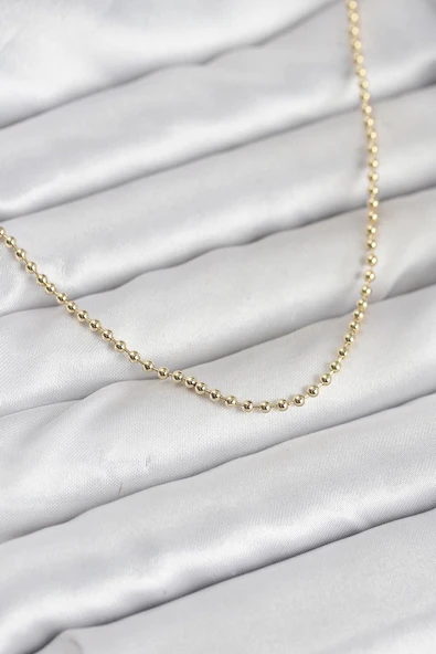 CM 14K Gold Renk Top Zincirli Model 60 cm Kadın Kolye ürün görseli 1