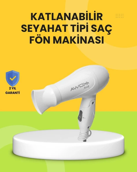 Katlanır Gövdeli Saç Kurutma Makinesi Ev ve Valiz Kullanımı ürün görseli 1