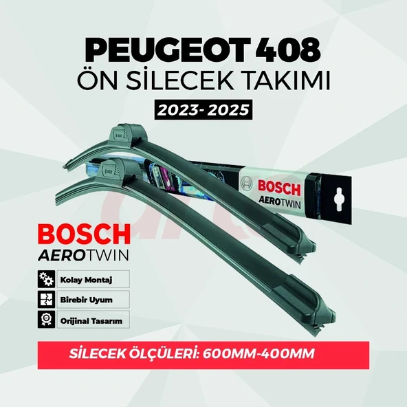 Peugeot 408 2022-2025 Uyumlu | Bosch Aerotwin Ön Silecek Takımı | 2'li Set | ürün görseli 1