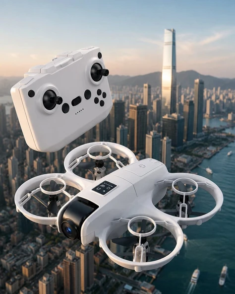 Işıklı Mini Drone Çift Batarya ve Yedek Pervane Setli ürün görseli 1
