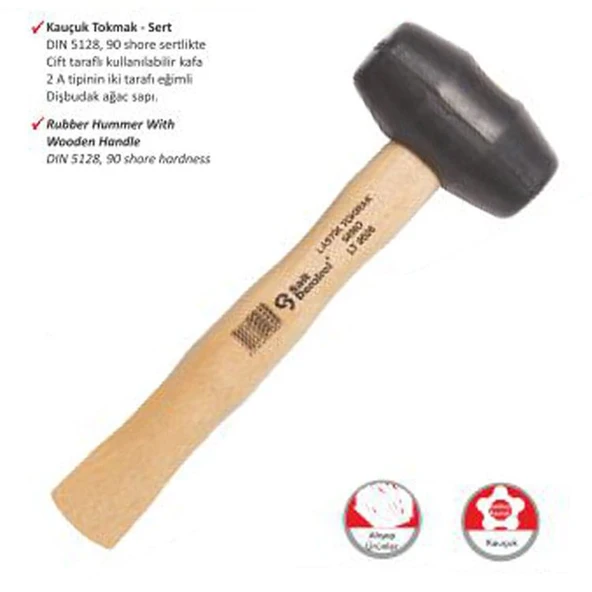S.D. Ağaç Saplı Lastik Tokmak No:70 TG-1395 341316 ürün görseli 1