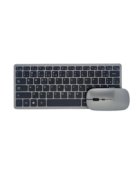 Kablosuz Bluetooth Klavye Mouse Seti Şarjlı Tablet Laptop Uyumlu - Resim 5