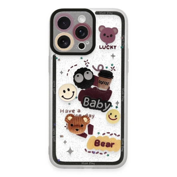 Apple İphone 14 Pro Max Kılıf Sweet Desenli Silikon Kapak - Sarı ürün görseli 1