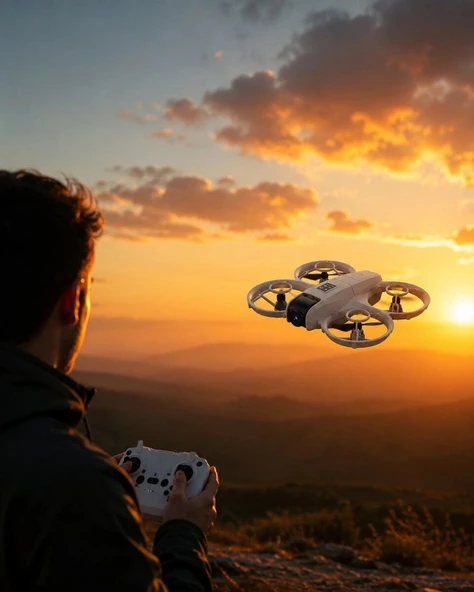 Çift Bataryalı Kameralı Mini Drone Işıklı Akıllı Uçuş Sistemi ürün görseli 1