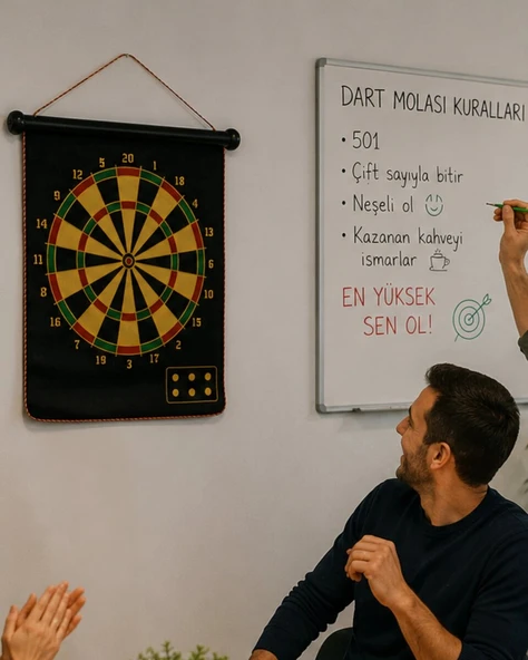Aile ve Arkadaş Oyunları İçin Manyetik Dart Tahtası 6 Ok Dahil ürün görseli 1