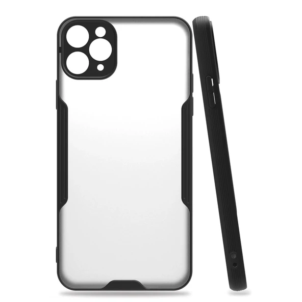 Apple İphone 11 Pro Max Kılıf Platin Silikon - Siyah ürün görseli 1