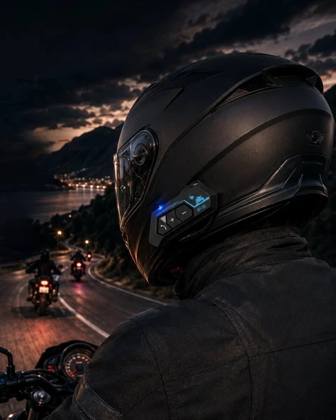 Şarjlı Bluetooth Kask Kulaklığı Navigasyon ve Müzik Destekli ürün görseli 1
