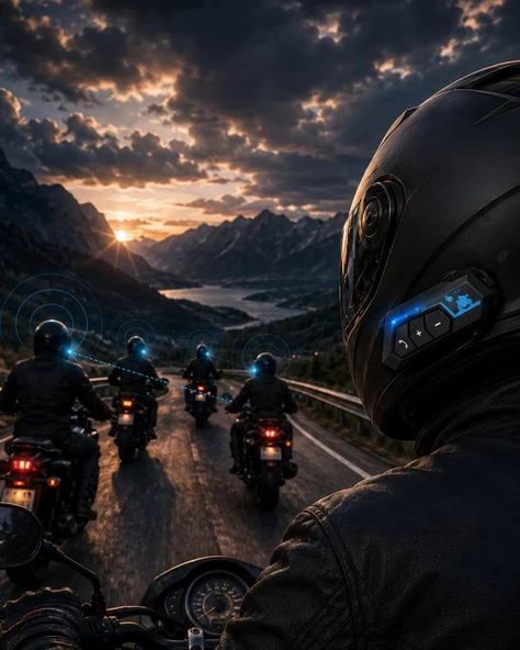 Motosiklet Kaskı İçin Bluetooth Kulaklık Hands Free Çağrı Özellikli ürün görseli 1