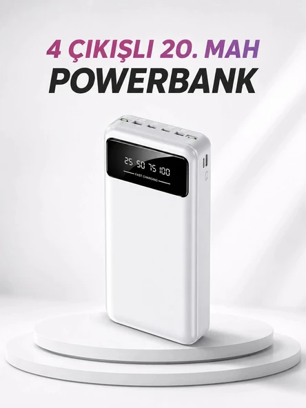 4 Çıkışlı 20.000 MAH Powerbank Taşınabilir Çoklu Giriş ürün görseli 1
