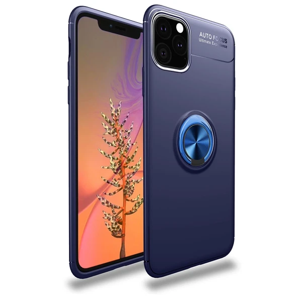 Apple İphone 11 Pro Kılıf Range Yüzüklü Silikon - Mavi ürün görseli 1
