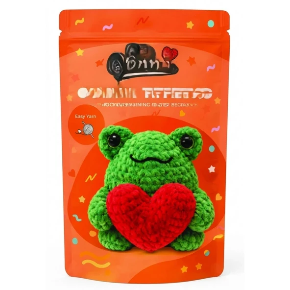 Yeni Başlayanlar İçin Kurbağa Amigurumi Örgü Kiti ürün görseli 1