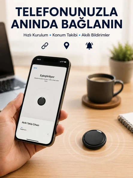 AirTag Akıllı Eşya Takip Cihazı Apple ve Android Uyumlu Uzun Pil Ömürlü ürün görseli 1