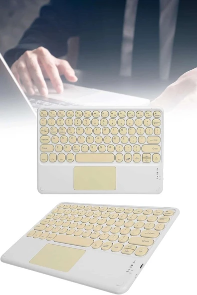 Android ve İOS Uyumlu Bluetooth Klavye Touchpad Slim Kablosuz Wifi Q Klavye - Resim 2