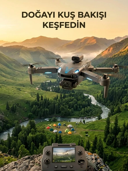 Uzaktan Kumandalı Çift Kameralı Hobi ve Fotoğraf Drone'u ürün görseli 1