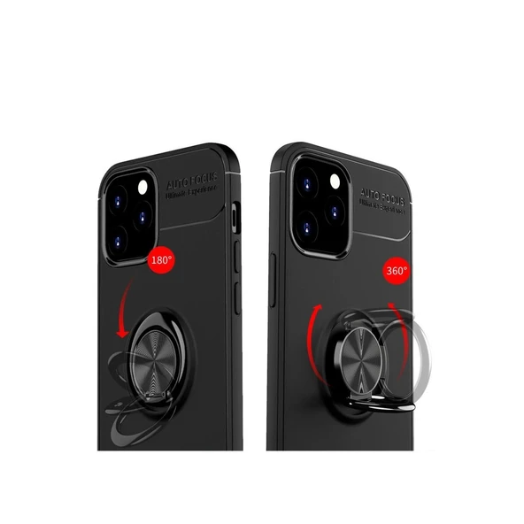 Apple İphone 12 Kılıf Range Yüzüklü Silikon - Mavi - Resim 3