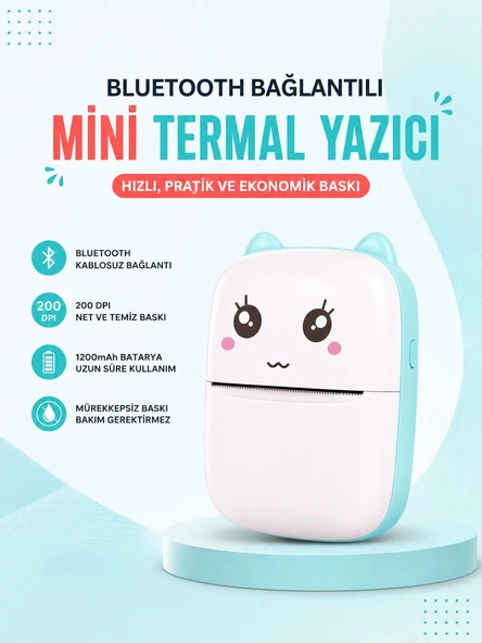 Mürekkepsiz Baskı Teknolojili Bluetooth Cep Yazıcısı ürün görseli 1