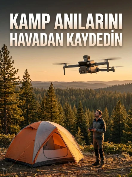 GPS Destekli Katlanabilir Çift Kameralı Drone Ekranlı Kumandalı ürün görseli 1