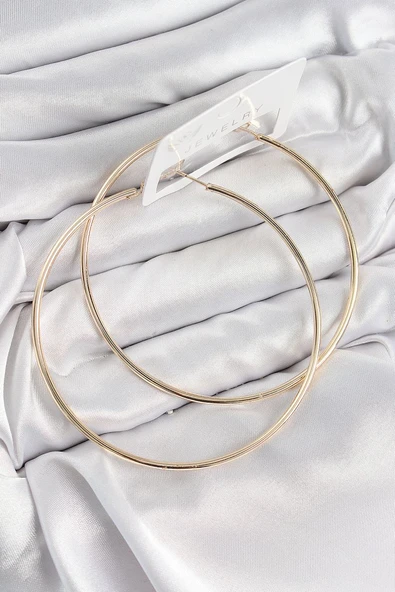 Pirinç Halka Model Gold Renk Kadın Küpe - TJ-BKP11037 ürün görseli 1