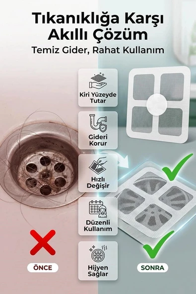 Gider Kapatıcı Pislik Tutucu Kendinden Yapışkanlı Gider Kapağı ürün görseli 1