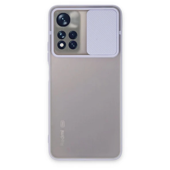 Xiaomi Redmi Note 11t Kılıf Palm Buzlu Kamera Sürgülü Silikon - Lila ürün görseli 1