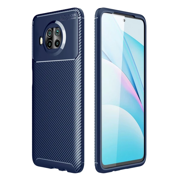 Xiaomi Mi 10t Lite Kılıf Auto Focus Karbon Kapak - Lacivert ürün görseli 1