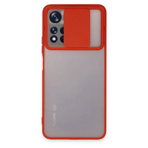 Xiaomi Redmi Note 11t Kılıf Palm Buzlu Kamera Sürgülü Silikon - Kırmızı ürün görseli 1
