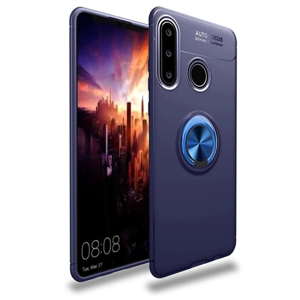 Huawei Y6p Kılıf Range Yüzüklü Silikon - Mavi ürün görseli 1