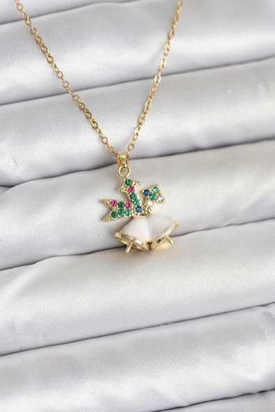 316L Çelik Zincir Gold Renk Chirtsmas Bell Model Yılbaşı Temalı Kadın Kolye - TJ-BKO10706 TG-1395 346350 ürün görseli 1