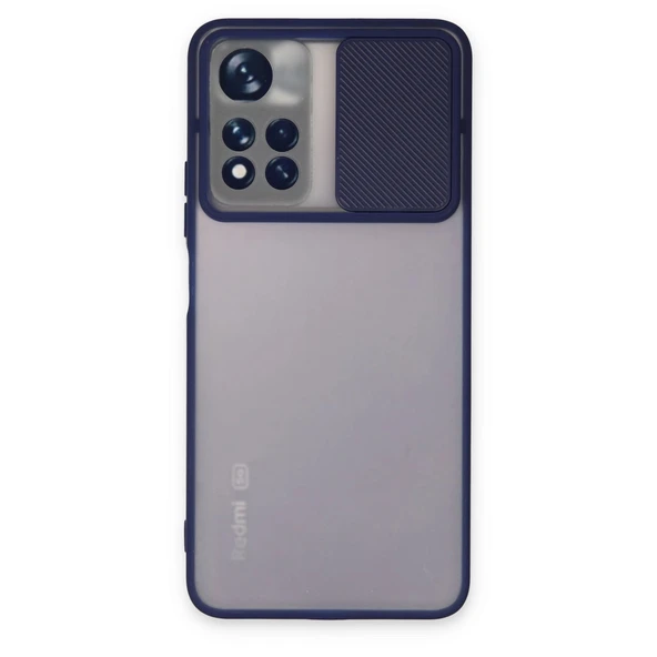 Xiaomi Redmi Note 11t Kılıf Palm Buzlu Kamera Sürgülü Silikon - Lacivert ürün görseli 1