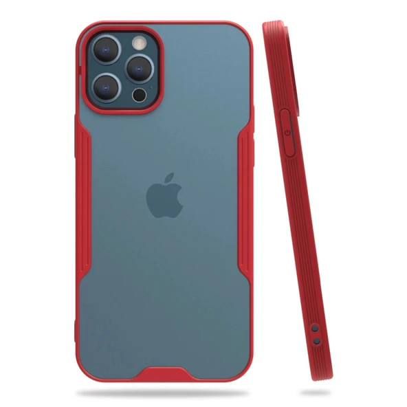 Apple İphone 12 Pro Max Kılıf Platin Silikon - Kırmızı ürün görseli 1