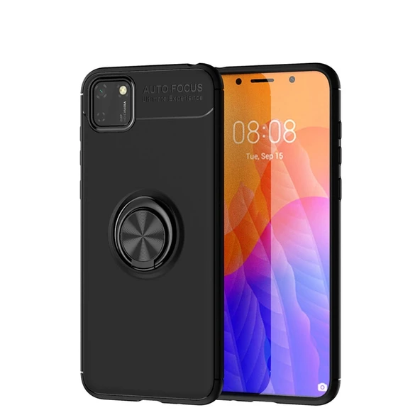 Huawei Y5p Kılıf Range Yüzüklü Silikon - Siyah ürün görseli 1