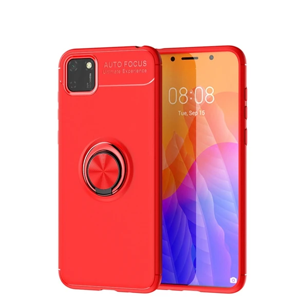 Huawei Y5p Kılıf Range Yüzüklü Silikon - Kırmızı ürün görseli 1