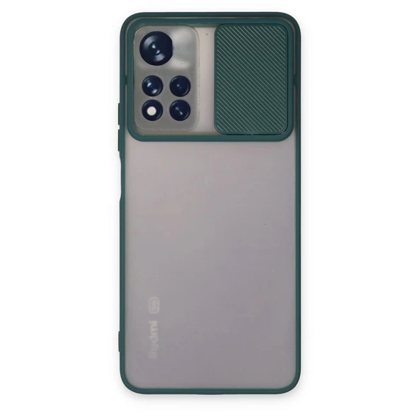 Xiaomi Redmi Note 11t Kılıf Palm Buzlu Kamera Sürgülü Silikon - Yeşil ürün görseli 1