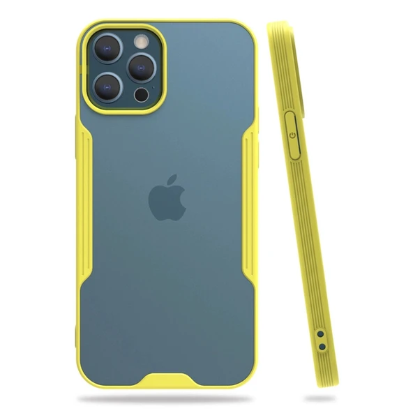 Apple İphone 12 Pro Max Kılıf Platin Silikon - Sarı ürün görseli 1