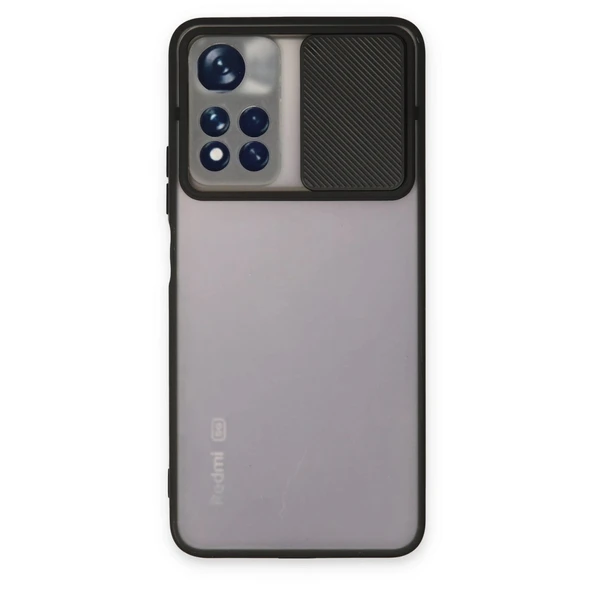 Xiaomi Redmi Note 11t Kılıf Palm Buzlu Kamera Sürgülü Silikon - Siyah ürün görseli 1