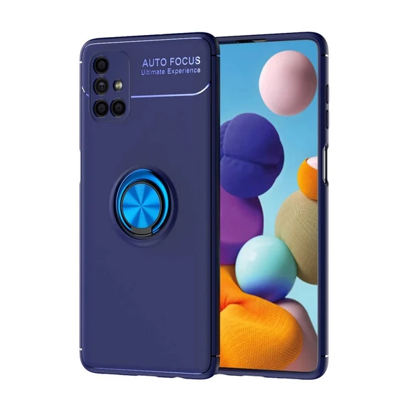Samsung Galaxy M51 Kılıf Range Yüzüklü Silikon - Mavi ürün görseli 1