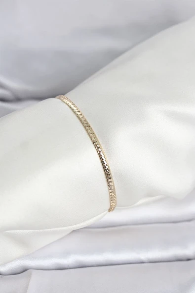 CM 14K Gold Renk Yassı Zincir Model Kadın Bileklik - TJ-BB8291 TG-1395 347195 ürün görseli 1