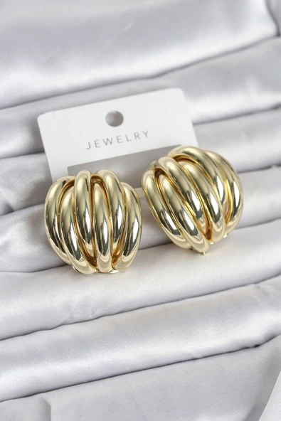 Pirinç Gold Renk Vintage Kadın Küpe ürün görseli 1